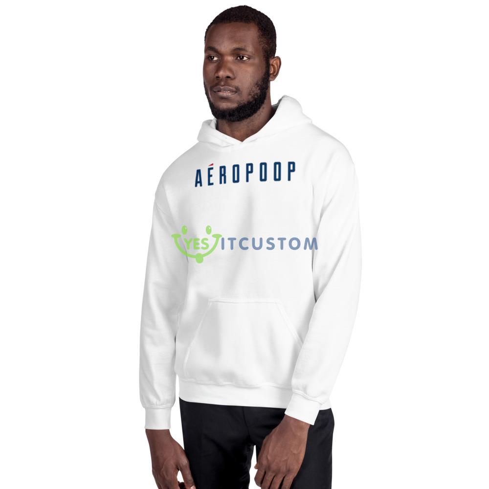 Aéropoop Blue Logo White T Shirt Mockup 2 Aéropoop Blue Logo White T Shirt Mockup - 18500 Unisex Heavy Blend Hooded Sweatshirt
