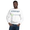 Aéropoop Blue Logo White T Shirt Mockup - 18000 Unisex Heavy Blend Crewneck Sweatshirt