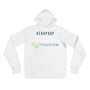 Aéropoop Blue Logo White T Shirt Mockup 8 Aéropoop Blue Logo White T Shirt Mockup - 3719 Unisex Fleece Pullover Hoodie