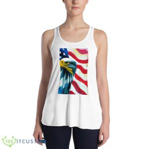 Bald Eagle With American Flag Background Classic T Shirt - 8800 Women's Flowy Racerback Tank