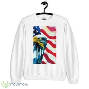 Bald Eagle With American Flag Background Classic T Shirt - 18000 Unisex Heavy Blend Crewneck Sweatshirt