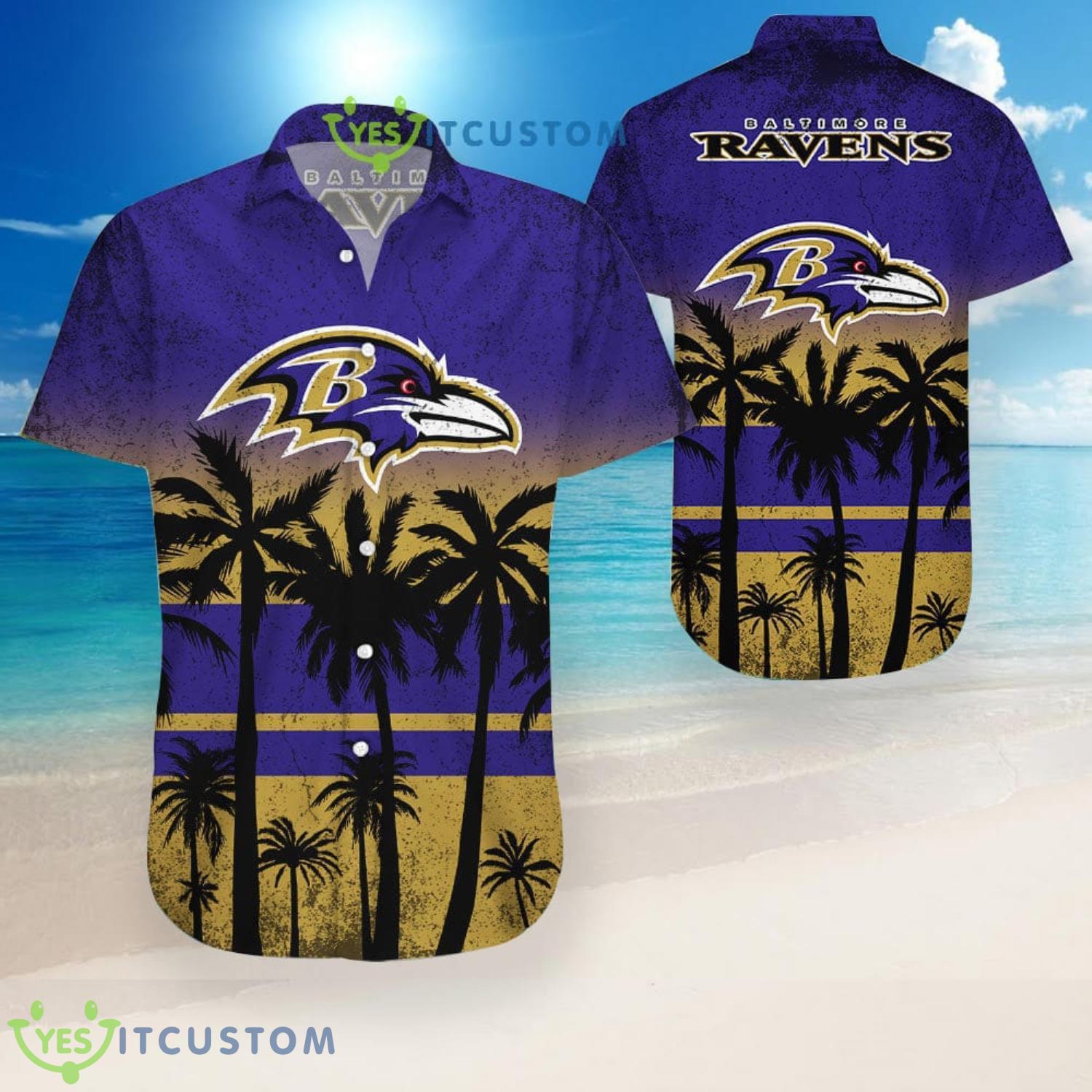 Baltimore Ravens Coconut Pattern Hawaiian Shirt 4 Baltimore Ravens Coconut Pattern Hawaiian Shirt Product Photo 1