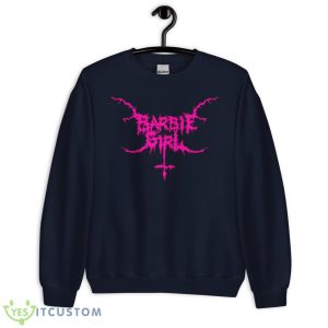 Black Metal Barbie Girl Pink Shirt - Unisex Crewneck Sweatshirt-1