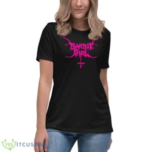 Black Metal Barbie Girl Pink Shirt - Women's Relaxed Short Sleeve Jersey Tee