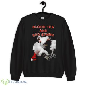 Blood Tea And Red String White Mouse With Cards Shirt - Unisex Crewneck Sweatshirt