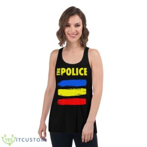 Blue Yellow Red The Police Rock Band Shirt - Women's Flowy Racerback Tank