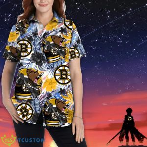 Boston Bruins Personalized Name Tropical Floral Men Women Hawaiian Shirt And Shorts For NHL Hockey Fans 5 Boston Bruins Personalized Name Tropical Floral Men Women Hawaiian Shirt And Shorts For NHL Hockey Fans Product Photo 2