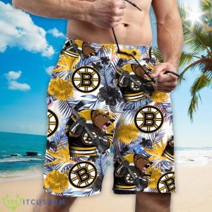 Boston Bruins Personalized Name Tropical Floral Men Women Hawaiian Shirt And Shorts For NHL Hockey Fans 6 Boston Bruins Personalized Name Tropical Floral Men Women Hawaiian Shirt And Shorts For NHL Hockey Fans Product Photo 3