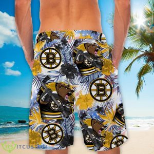 Boston Bruins Personalized Name Tropical Floral Men Women Hawaiian Shirt And Shorts For NHL Hockey Fans 7 Boston Bruins Personalized Name Tropical Floral Men Women Hawaiian Shirt And Shorts For NHL Hockey Fans Product Photo 4