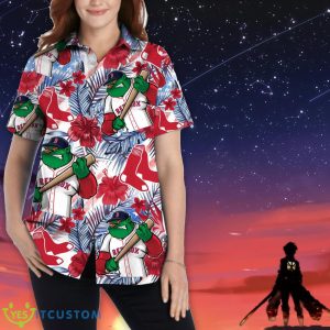 Boston Red Sox Personalized Name Tropical Floral Men Women Hawaiian Shirt And Shorts For MLB Fans Product Photo 2