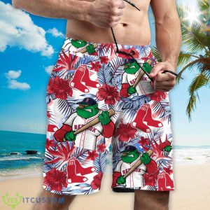 Boston Red Sox Personalized Name Tropical Floral Men Women Hawaiian Shirt And Shorts For MLB Fans Product Photo 3