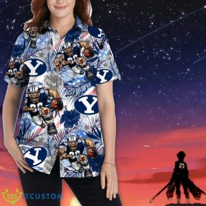 BYU Cougars Personalized Name Tropical Floral Men Women Hawaiian Shirt And Shorts For NCAA Football Fans Product Photo 2