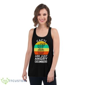Cactus Just An Angry Cucumber Shirt - Women's Flowy Racerback Tank