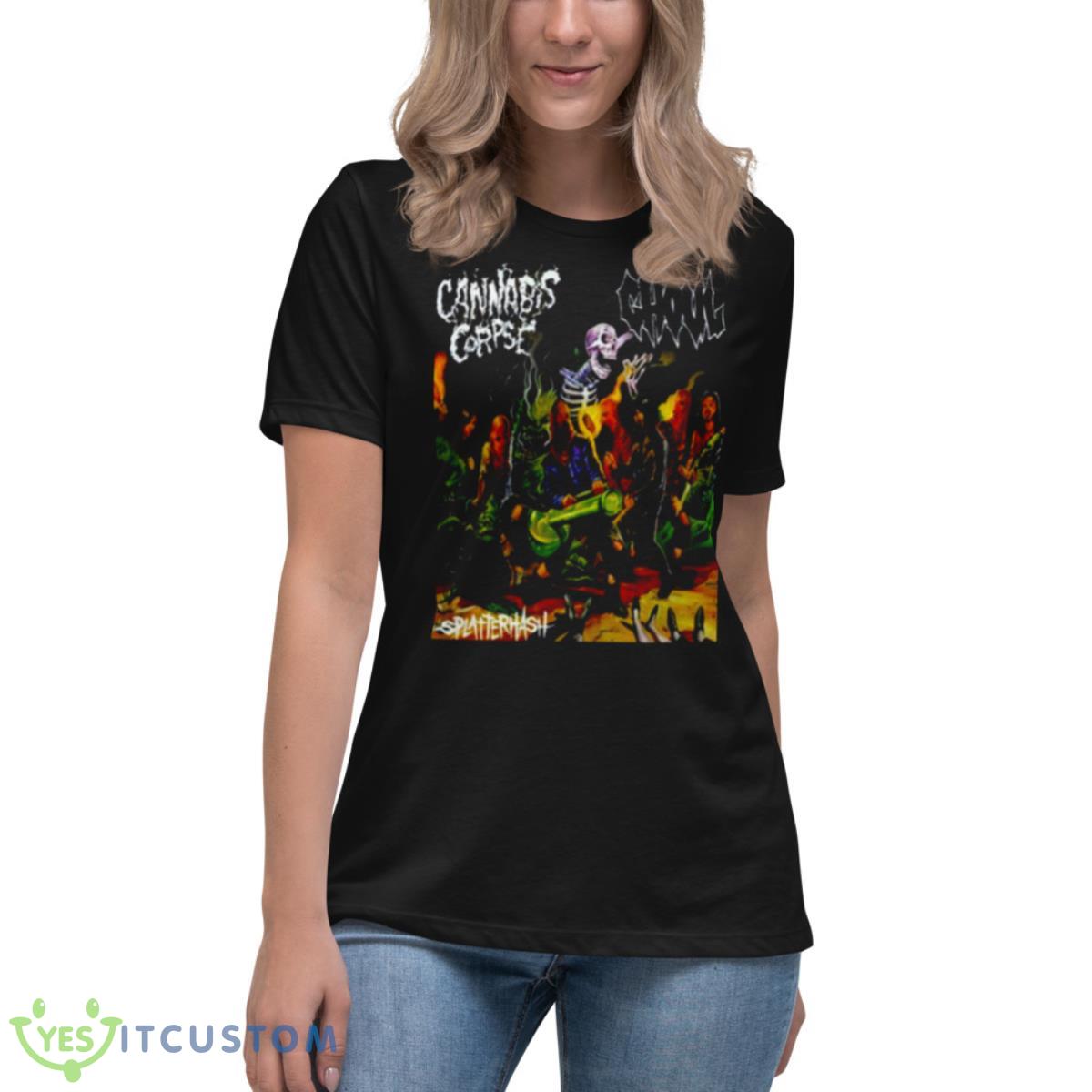 Cannibal Corpse Top Band Shirt 6 Cannibal Corpse Top Band Shirt - Women's Relaxed Short Sleeve Jersey Tee