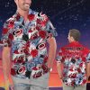 Carolina Hurricanes Personalized Name Tropical Floral Men Women Hawaiian Shirt And Shorts For NHL Hockey Fans Product Photo 1