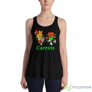 Carrots Mascot Black T Shirt 7 Carrots Mascot Black T Shirt - 8800 Women's Flowy Racerback Tank