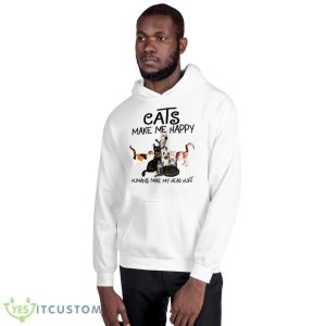 Cats make me happy humans make my head hurt shirt - 18500 Unisex Heavy Blend Hooded Sweatshirt