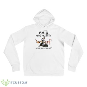 Cats make me happy humans make my head hurt shirt - 3719 Unisex Fleece Pullover Hoodie