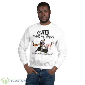 Cats make me happy humans make my head hurt shirt - 18000 Unisex Heavy Blend Crewneck Sweatshirt
