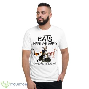 Cats make me happy humans make my head hurt shirt - 980 Lightweight Fashion Short Sleeve T-Shirt