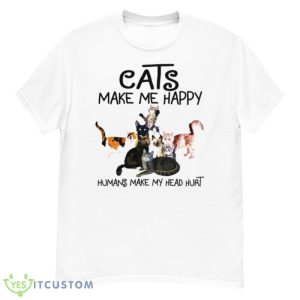 Cats make me happy humans make my head hurt shirt - Men’s Classic Tee Gildan 5000
