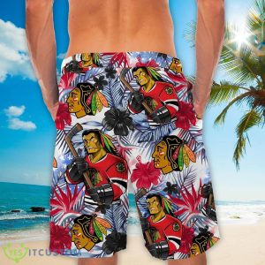 Chicago Blackhawks Personalized Name Tropical Floral Men Women Hawaiian Shirt And Shorts For NHL Hockey Fans 7 Chicago Blackhawks Personalized Name Tropical Floral Men Women Hawaiian Shirt And Shorts For NHL Hockey Fans Product Photo 4