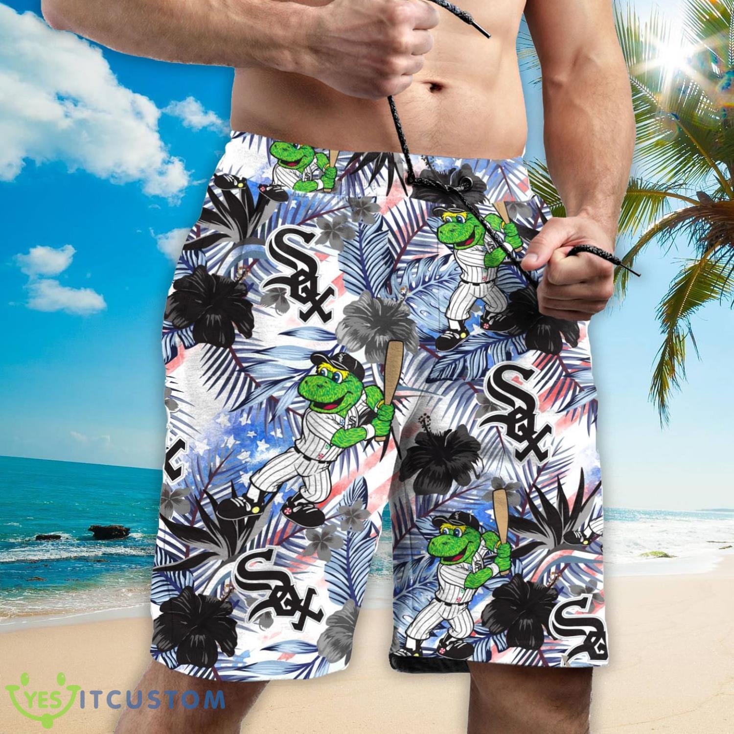 Chicago White Sox Personalized Name Tropical Floral Men Women Hawaiian Shirt And Shorts For MLB Fans 9 Chicago White Sox Personalized Name Tropical Floral Men Women Hawaiian Shirt And Shorts For MLB Fans Product Photo 3