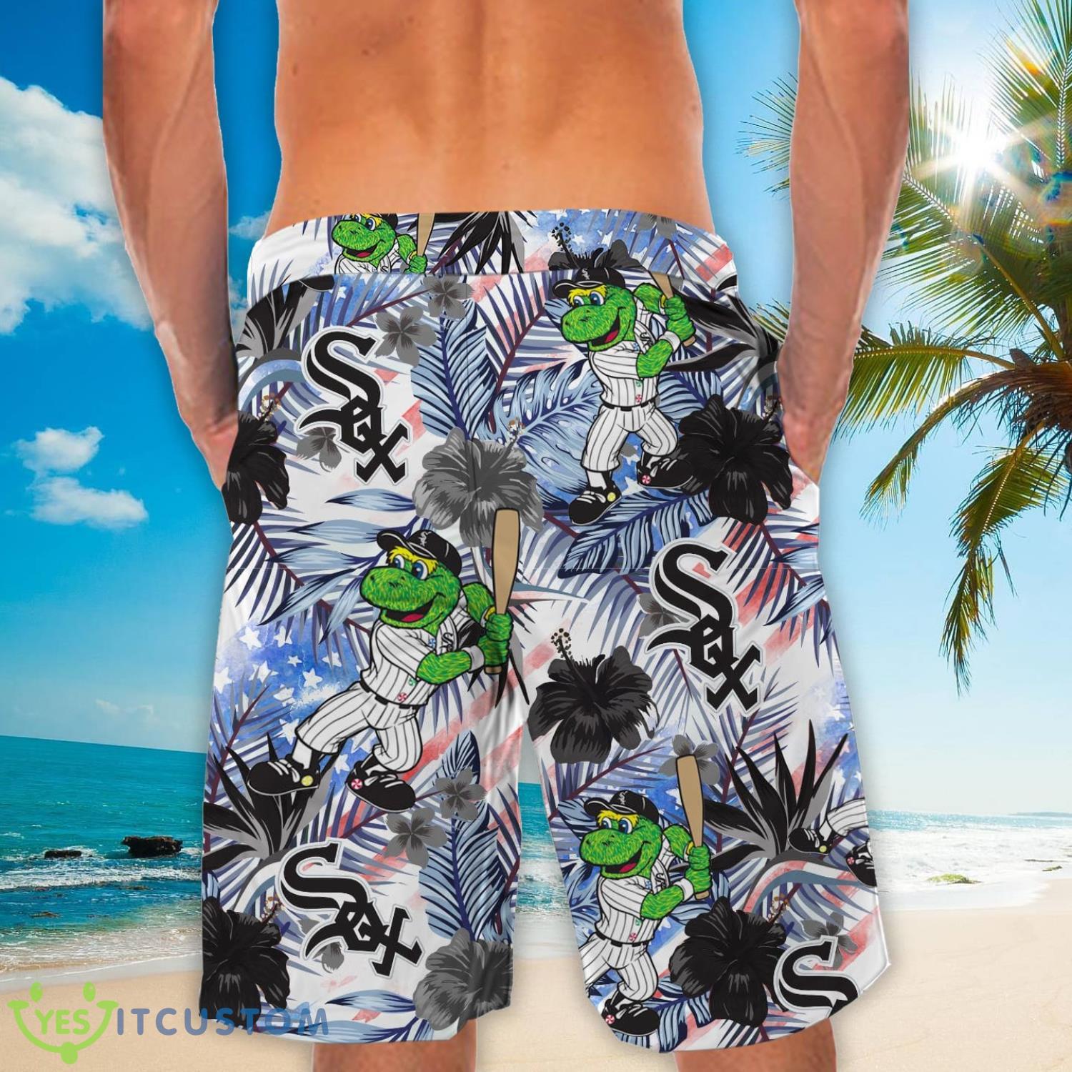 Chicago White Sox Personalized Name Tropical Floral Men Women Hawaiian Shirt And Shorts For MLB Fans 4 Chicago White Sox Personalized Name Tropical Floral Men Women Hawaiian Shirt And Shorts For MLB Fans Product Photo 4