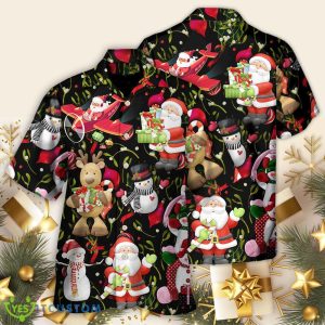 Christmas Joyful Santa Snowman Merry Xmas Hawaiian Shirt For Men And Women - Christmas Joyful Santa Snowman Merry Xmas - Hawaiian Shirt - Owl Ohh_3