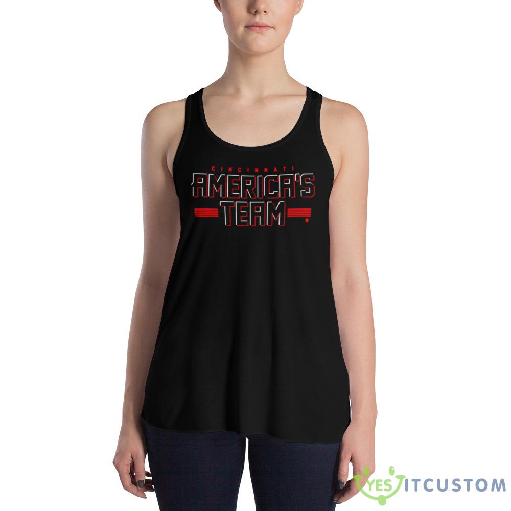 Cincinnati America’s Team Baseball 2023 Shirt 3 Cincinnati America’s Team Baseball 2023 Shirt - 8800 Women's Flowy Racerback Tank