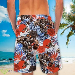 Cleveland Browns Personalized Name Tropical Floral Men Women Hawaiian Shirt And Shorts For NFL Football Fans Product Photo 4