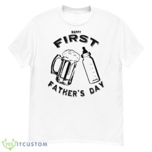 Dad’s First Father’s Day Beer And Bottle shirt - Men’s Classic Tee Gildan 5000