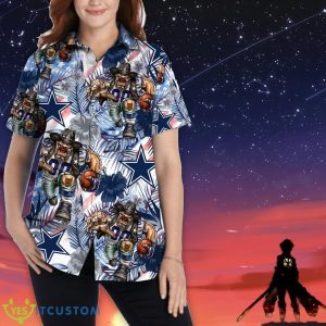 Dallas Cowboys Personalized Name Tropical Floral Men Women Hawaiian Shirt And Shorts For NFL Football Fans Product Photo 2
