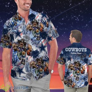 Dallas Cowboys Personalized Name Tropical Floral Men Women Hawaiian Shirt And Shorts For NFL Football Fans Product Photo 1