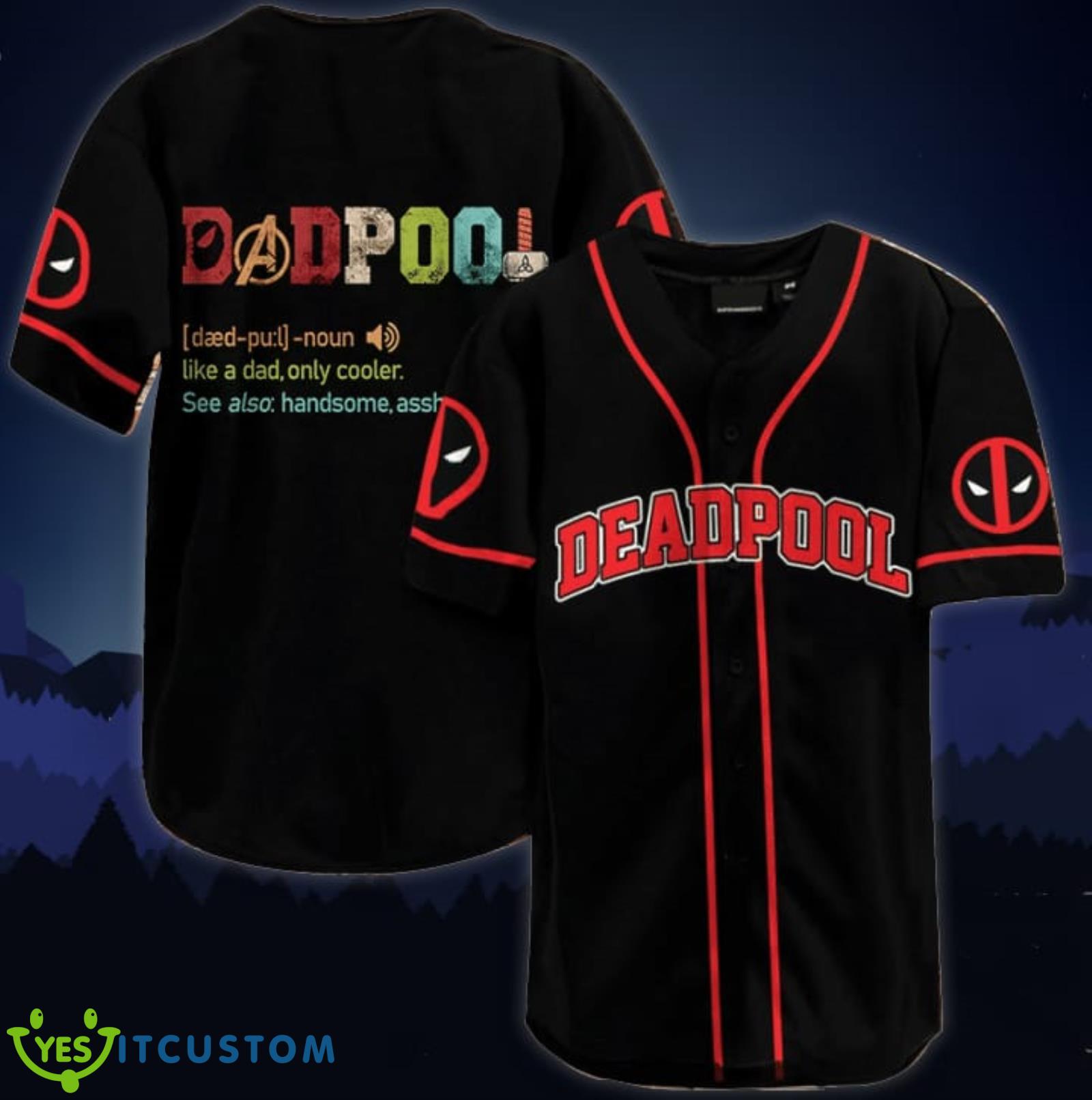 Deadpool Baseball Jersey Shirt For Men And Women 3 Deadpool Baseball Jersey Shirt For Men And Women Product Photo 1