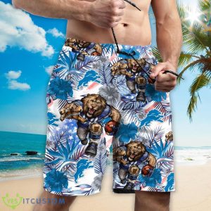 Detroit Lions Personalized Name Tropical Floral Men Women Hawaiian Shirt And Shorts For NFL Football Fans Product Photo 3