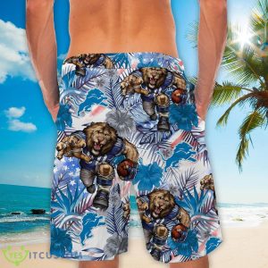 Detroit Lions Personalized Name Tropical Floral Men Women Hawaiian Shirt And Shorts For NFL Football Fans Product Photo 4