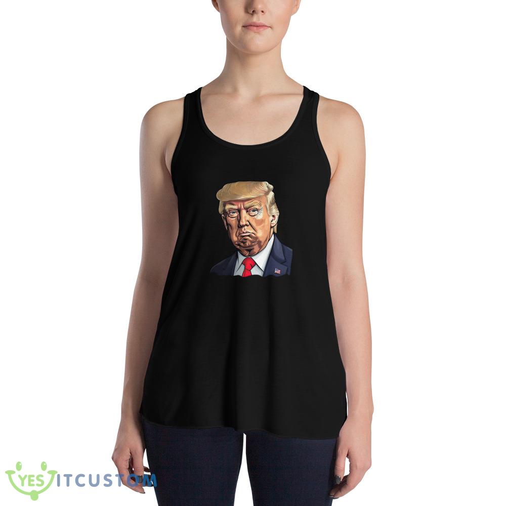 Donald Trump Design Black Shirt 3 Donald Trump Design Black Shirt - 8800 Women's Flowy Racerback Tank