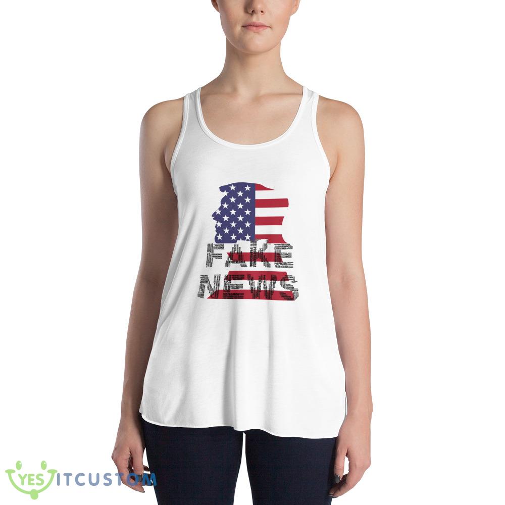 Donald Trump Fake News Classic T Shirt Men And Women For Donal Trump 3 Donald Trump Fake News Classic T Shirt Men And Women For Donal Trump - 8800 Women's Flowy Racerback Tank