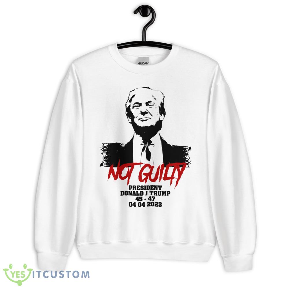 Donald Trump started selling Not Guilty mugshot Essential T Shirt 10 Donald Trump started selling Not Guilty mugshot Essential T Shirt - 18000 Unisex Heavy Blend Crewneck Sweatshirt