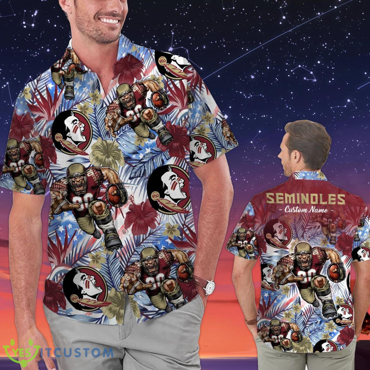 Florida State Seminoles Personalized Name Tropical Floral Men Women Hawaiian Shirt And Shorts For NCAA Football Fans 8 Florida State Seminoles Personalized Name Tropical Floral Men Women Hawaiian Shirt And Shorts For NCAA Football Fans Product Photo 1