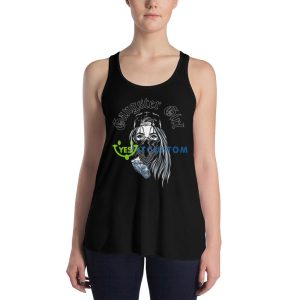 Gangster girl Black T Shirt Mockup - 8800 Women's Flowy Racerback Tank