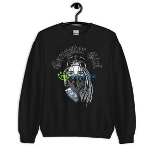 Gangster girl Black T Shirt Mockup - 18000 Unisex Heavy Blend Crewneck Sweatshirt