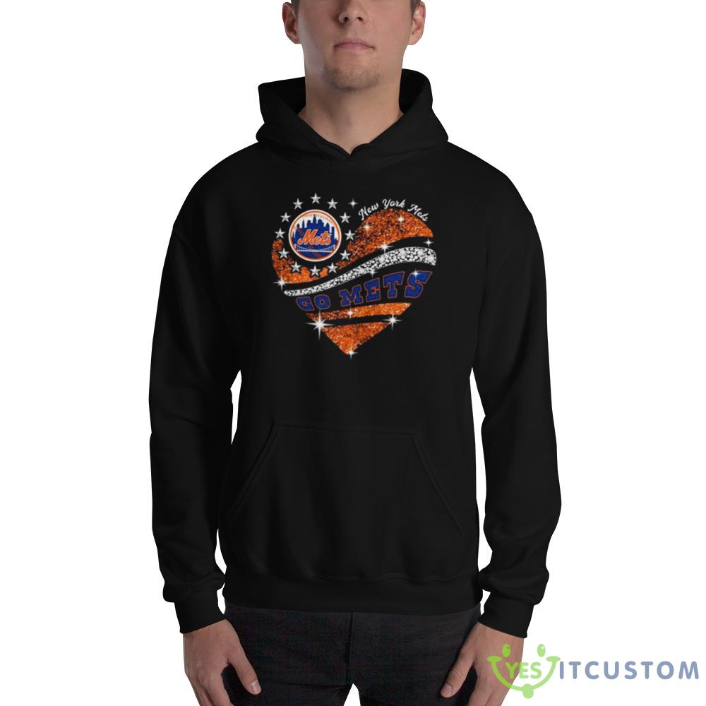 Go Mets Baseball Orange Glitter Heart 2023 shirt 2 Go Mets Baseball Orange Glitter Heart 2023 shirt - 18500 Unisex Heavy Blend Hooded Sweatshirt