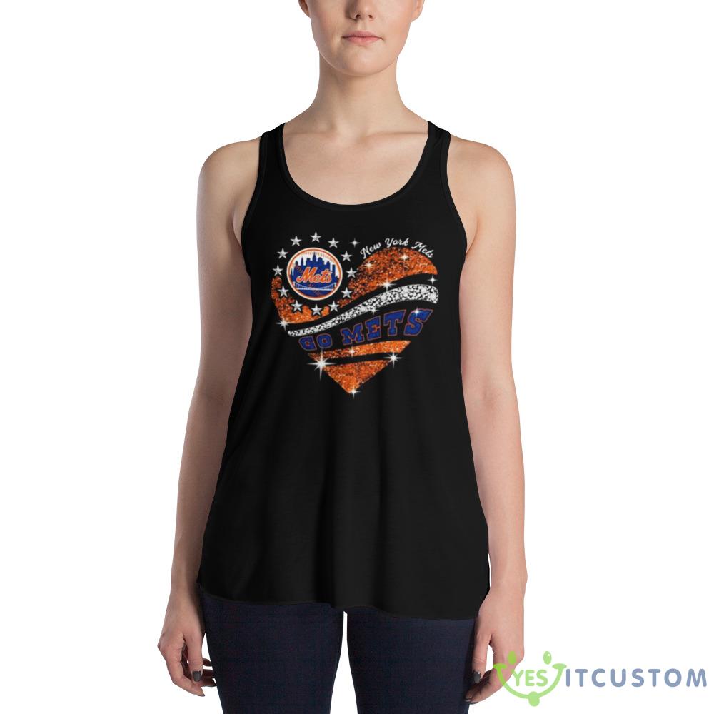 Go Mets Baseball Orange Glitter Heart 2023 shirt 3 Go Mets Baseball Orange Glitter Heart 2023 shirt - 8800 Women's Flowy Racerback Tank