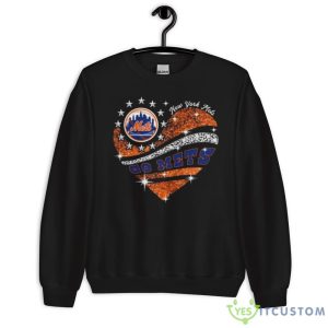 Go Mets Baseball Orange Glitter Heart 2023 shirt - 18000 Unisex Heavy Blend Crewneck Sweatshirt