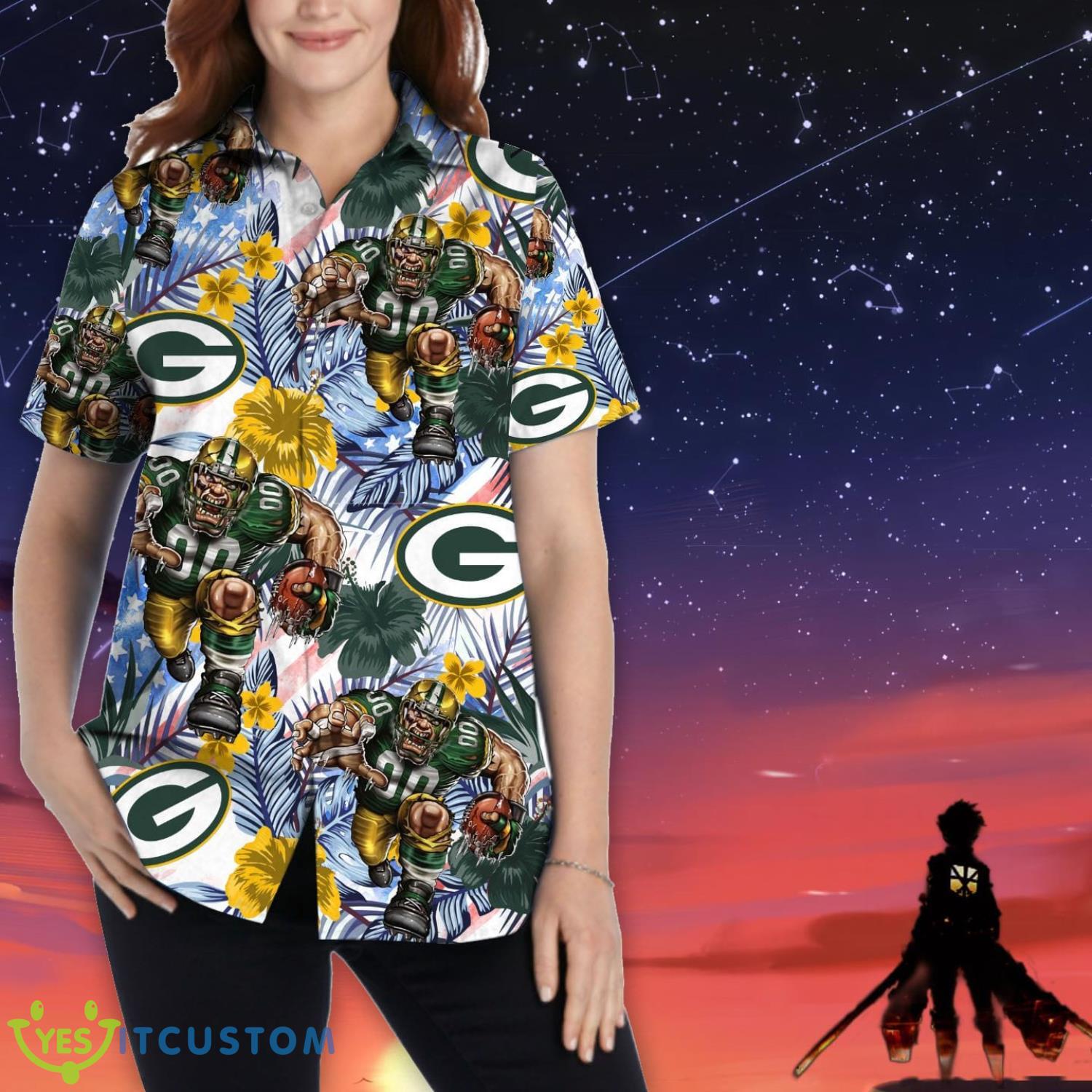 Green Bay Packers Personalized Name Tropical Floral Men Women Hawaiian Shirt And Shorts For NFL Football Fans 9 Green Bay Packers Personalized Name Tropical Floral Men Women Hawaiian Shirt And Shorts For NFL Football Fans Product Photo 2