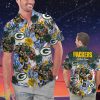 Green Bay Packers Personalized Name Tropical Floral Men Women Hawaiian Shirt And Shorts For NFL Football Fans Product Photo 1