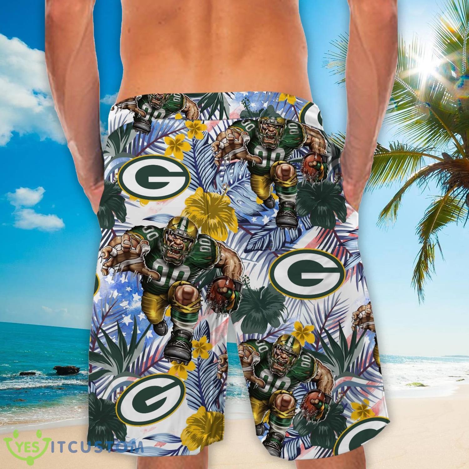 Green Bay Packers Personalized Name Tropical Floral Men Women Hawaiian Shirt And Shorts For NFL Football Fans 4 Green Bay Packers Personalized Name Tropical Floral Men Women Hawaiian Shirt And Shorts For NFL Football Fans Product Photo 4