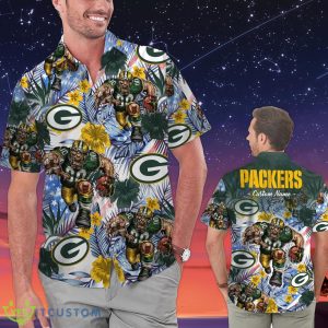 Green Bay Packers Personalized Name Tropical Floral Men Women Hawaiian Shirt And Shorts For NFL Football Fans Product Photo 1